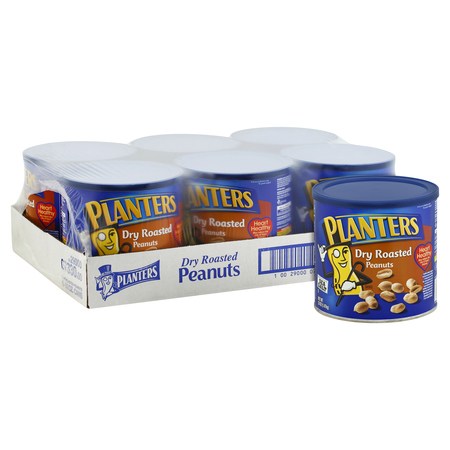 PLANTERS Planters Dry Roasted Salted Peanuts 52 oz. Tin, PK6 10029000073309